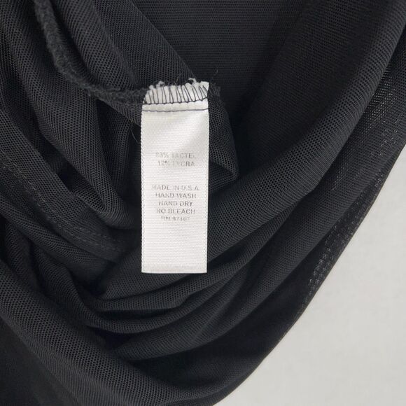 A'nue Ligne Shirt Women Large Black Sheer Mesh Basic Layer Minimal Boho Designer - Picture 5 of 12